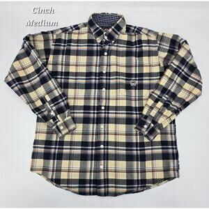 Cinch Western Vintage Plaid Button-Down Shirt Men’s Size M